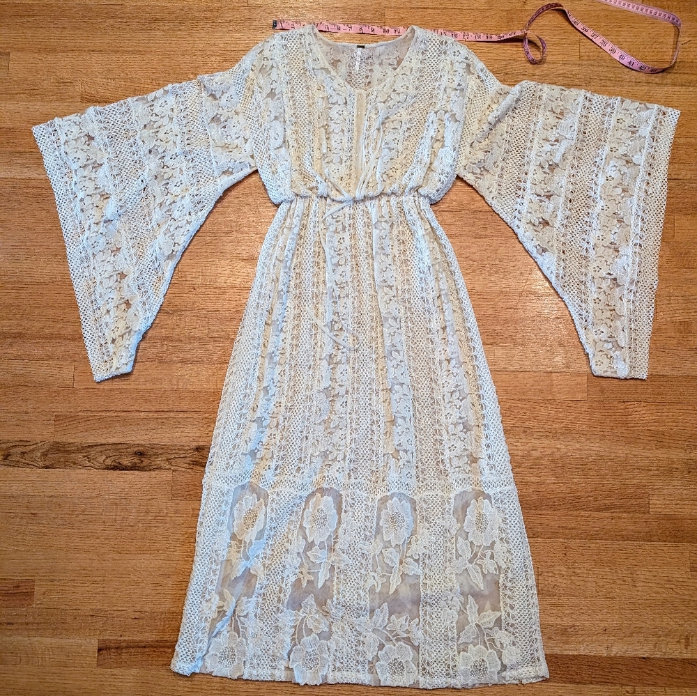 ✨RARE✨ NWOT Free People Vintage Lace Maxi Dress - Picture 14 of 16